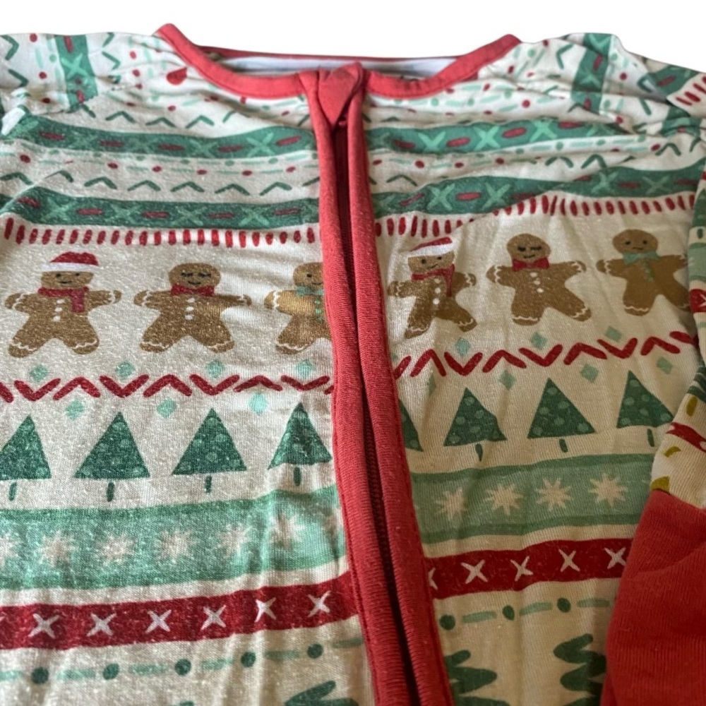 Little Sleepies Gingerbread Holiday Convertible Onesie 6-12 months - Picture 7 of 7